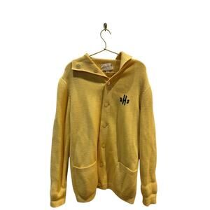 Vintage Yellow Cardigan Wool sweater Andreno Argenti